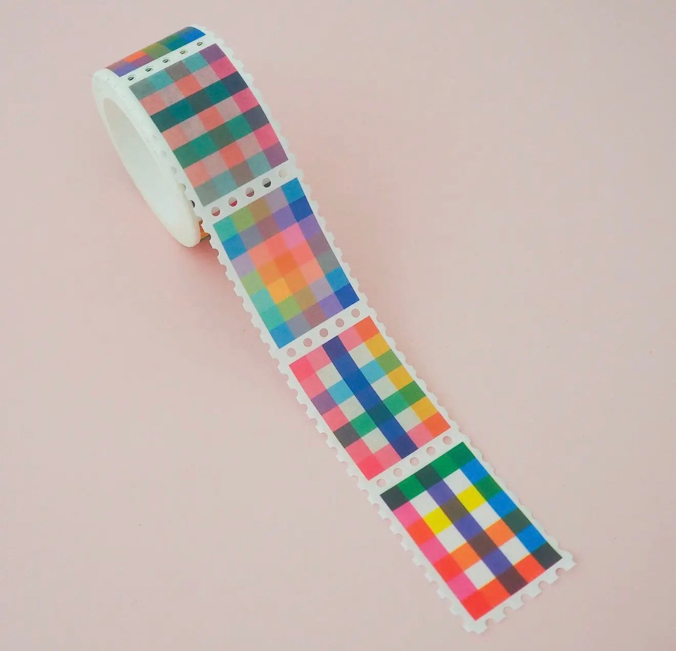 Rainbow Gingham Stamp Washi Tape