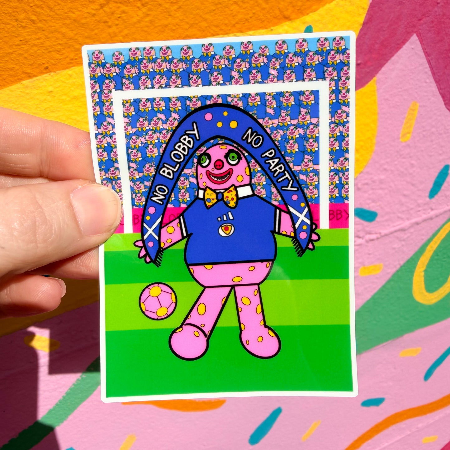 No Blobby No Party Sticker (Stadium)