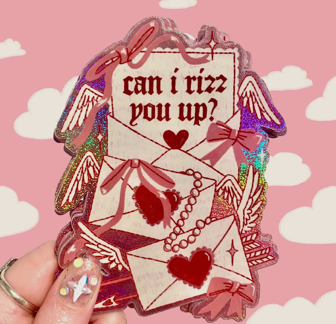 Rizz Glitter Sticker