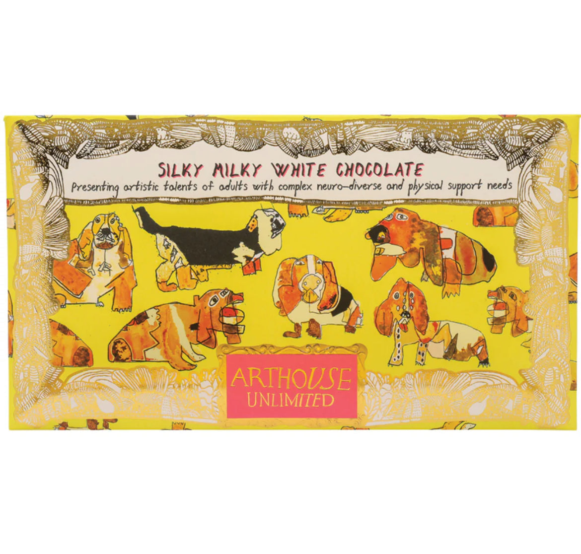 Happy Hounds, Silky Milky White Bar Chocolate with Madagascan Vanilla
