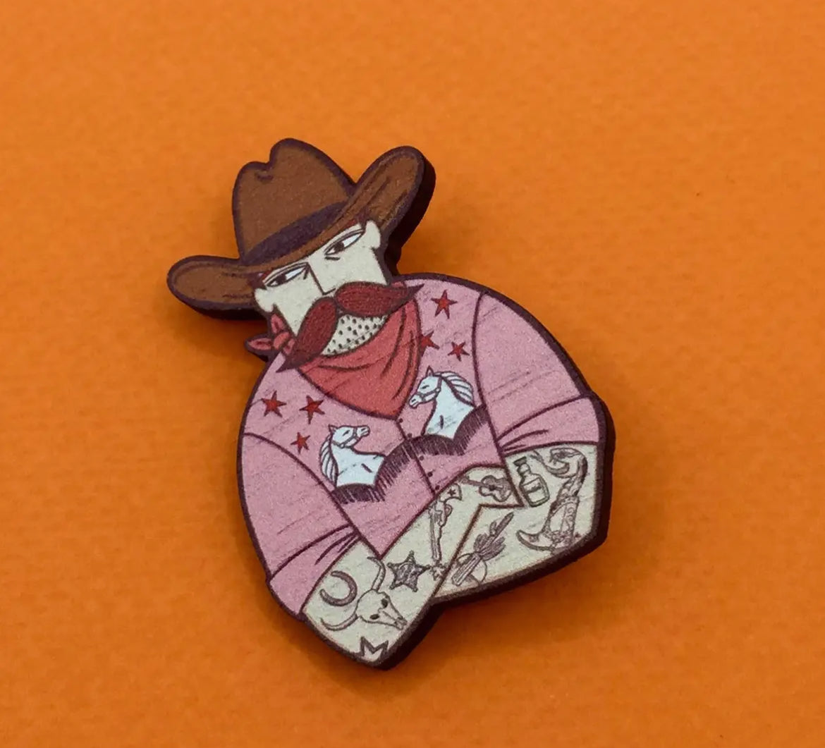 Cowboy Pin Brooch