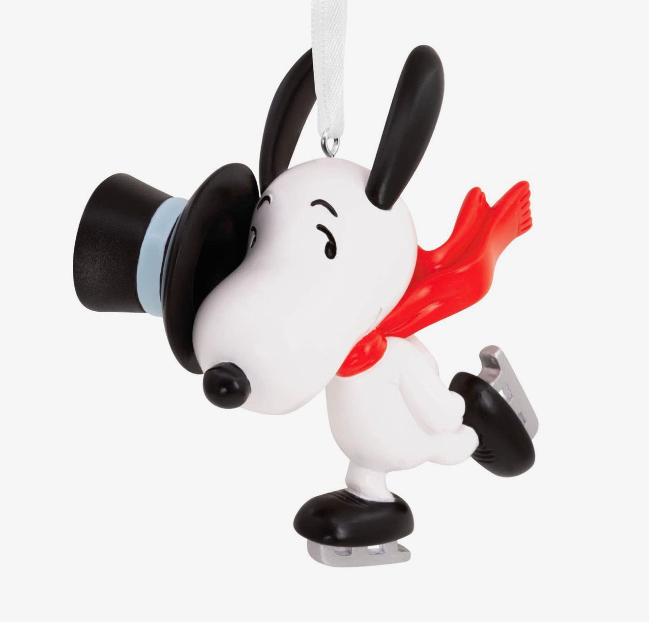 Snoopy Ice Skating with Top Hat Christmas Decoration