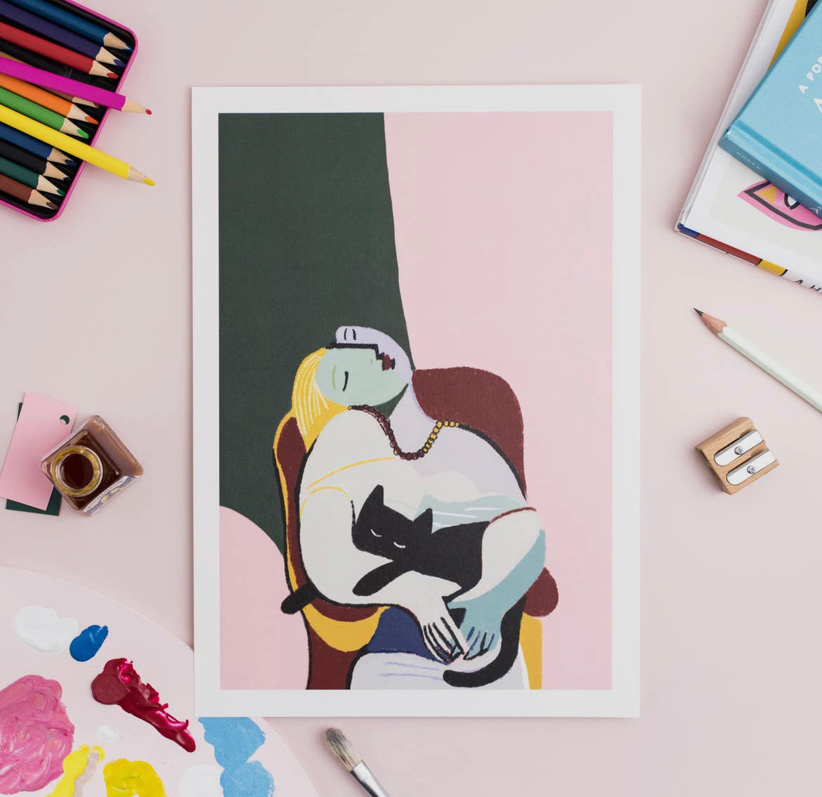 Picatso Cat Lady Print