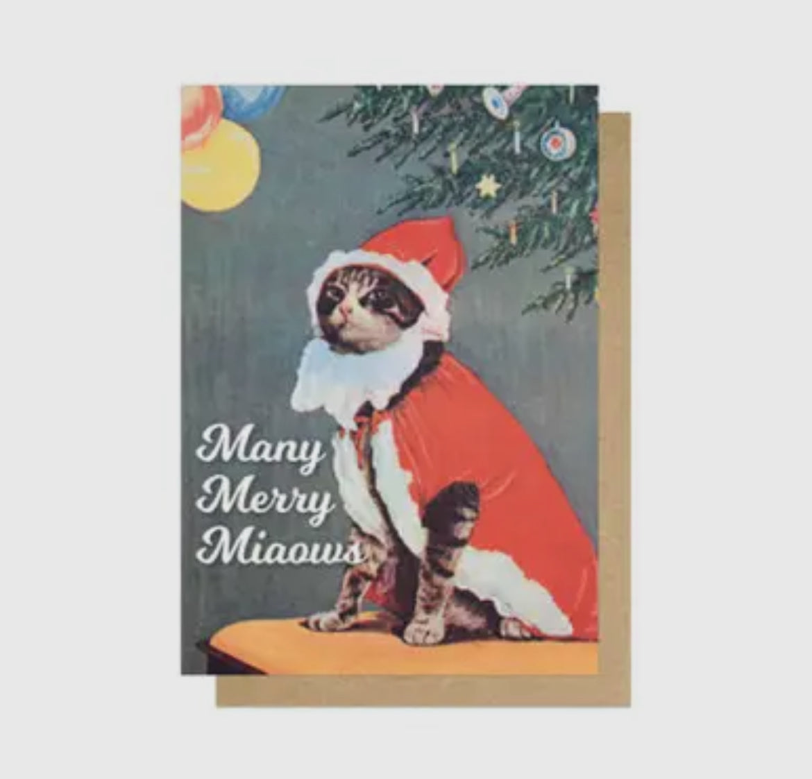 Merry Miaows Greetings Card
