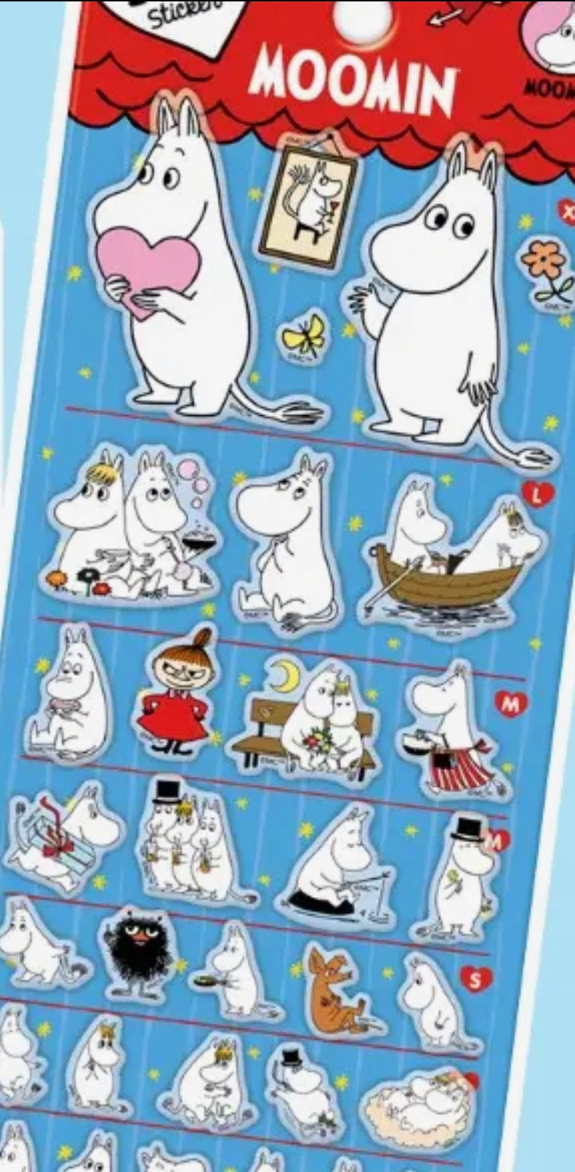 Moomin 5 Size Sticker Sheet