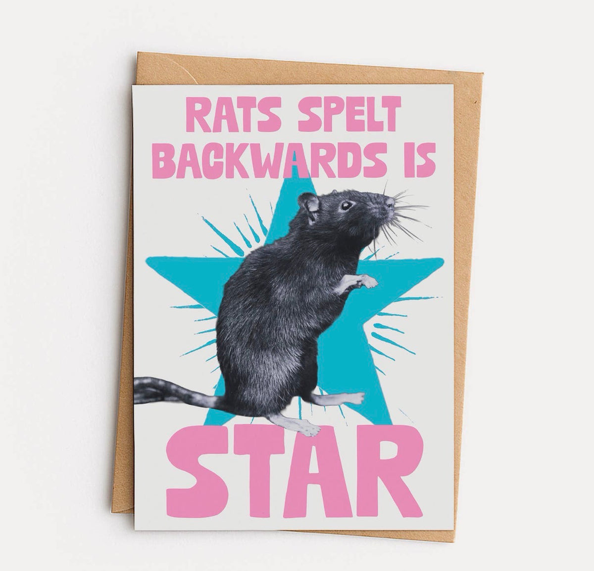 Rats Spelt Backwards Is Star Greeting Card
