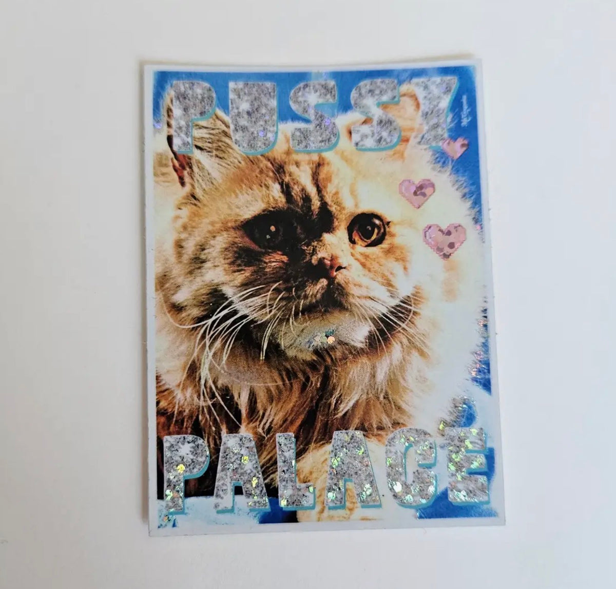 Pussy Palace Cat Glitter Sticker