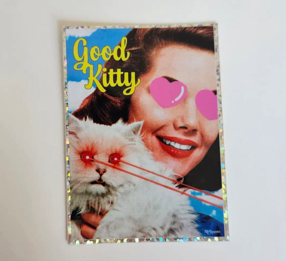 Good Kitty Cat Glitter Sticker