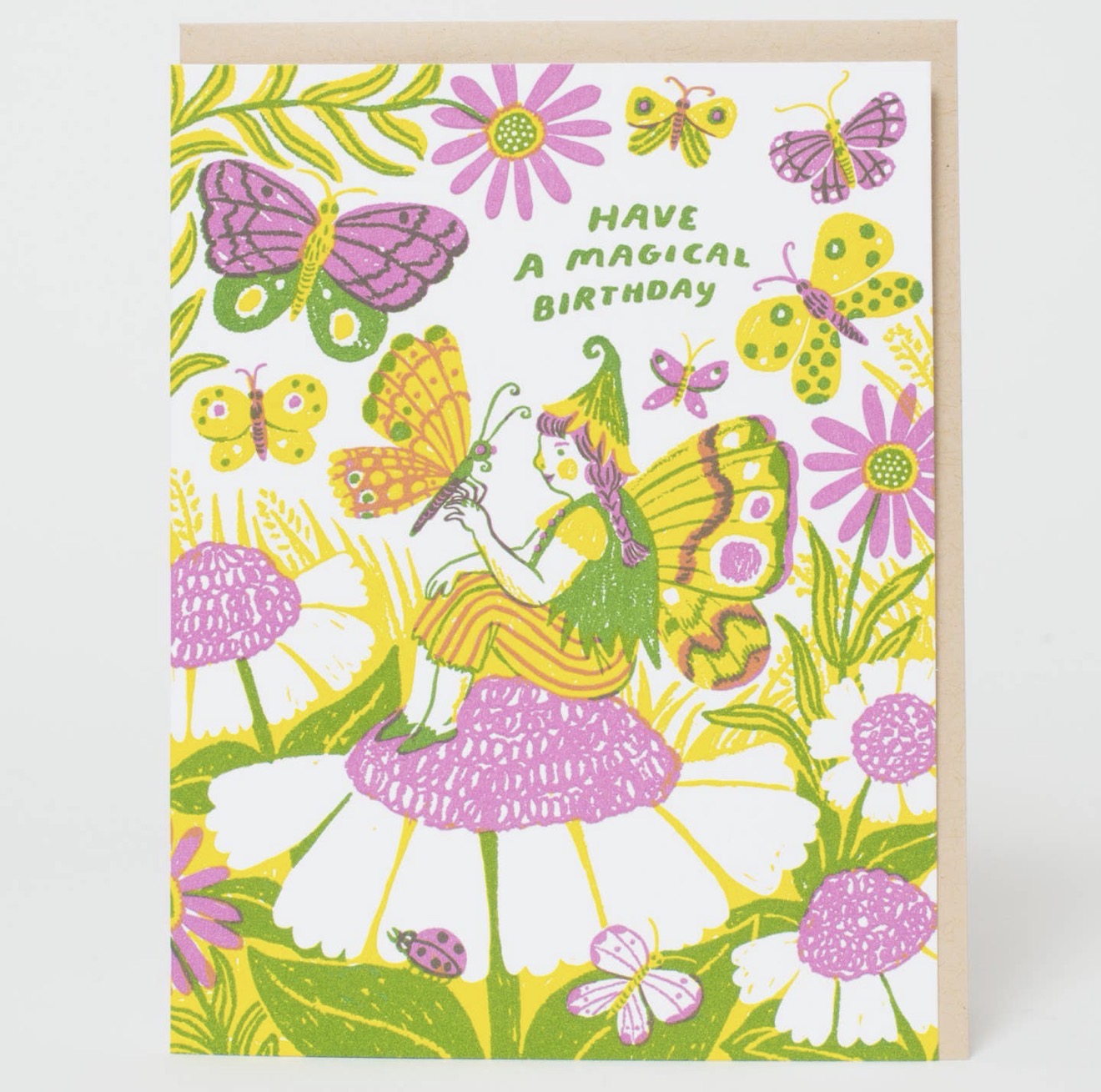 Magical Birthday Fairy Letterpress Greeting Card