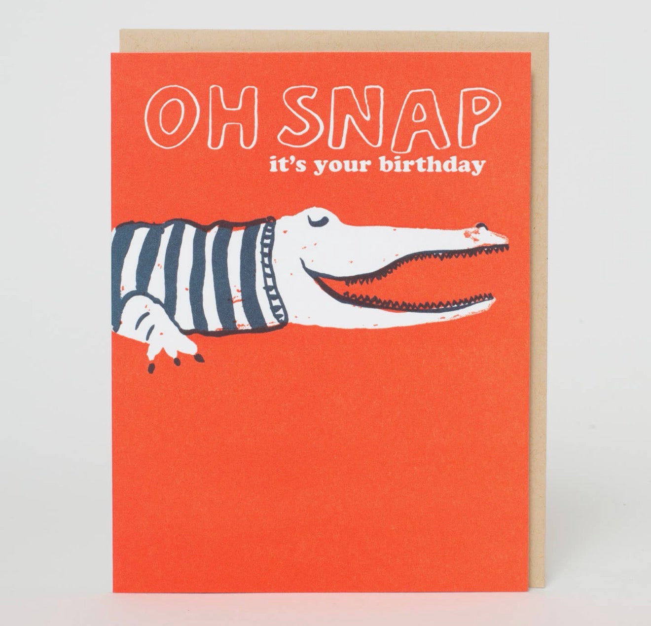 Crocodile Birthday Letterpress Greeting Card