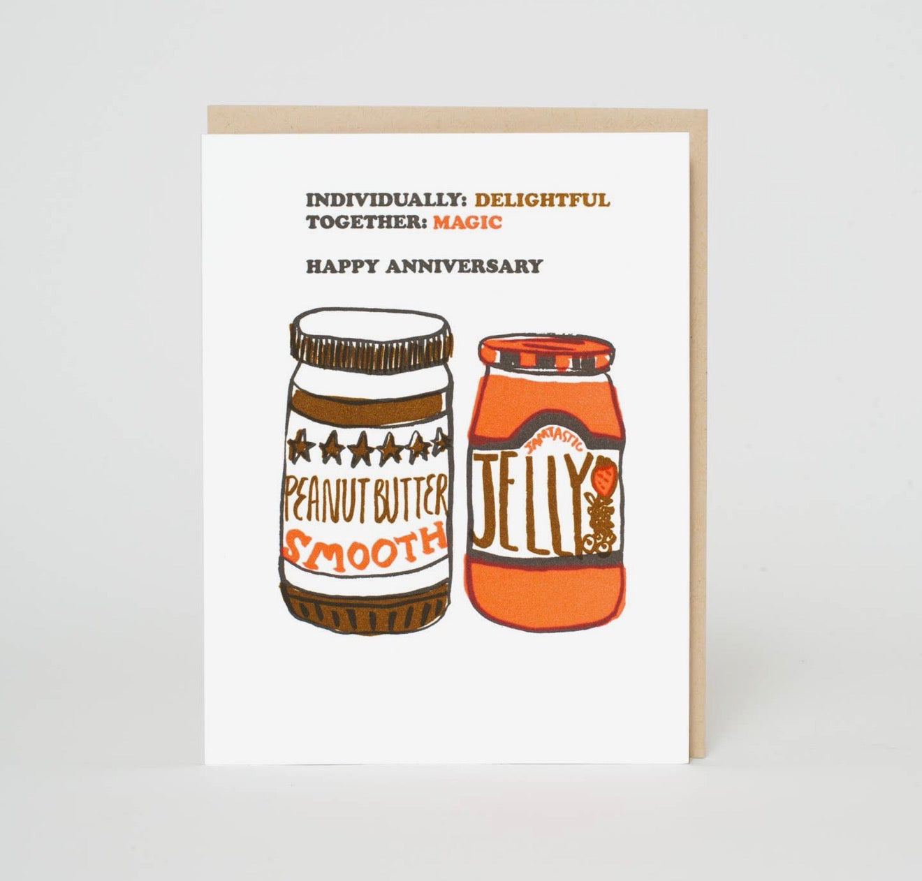 Pb&J Anniversary Congrats Letterpress Greeting Card