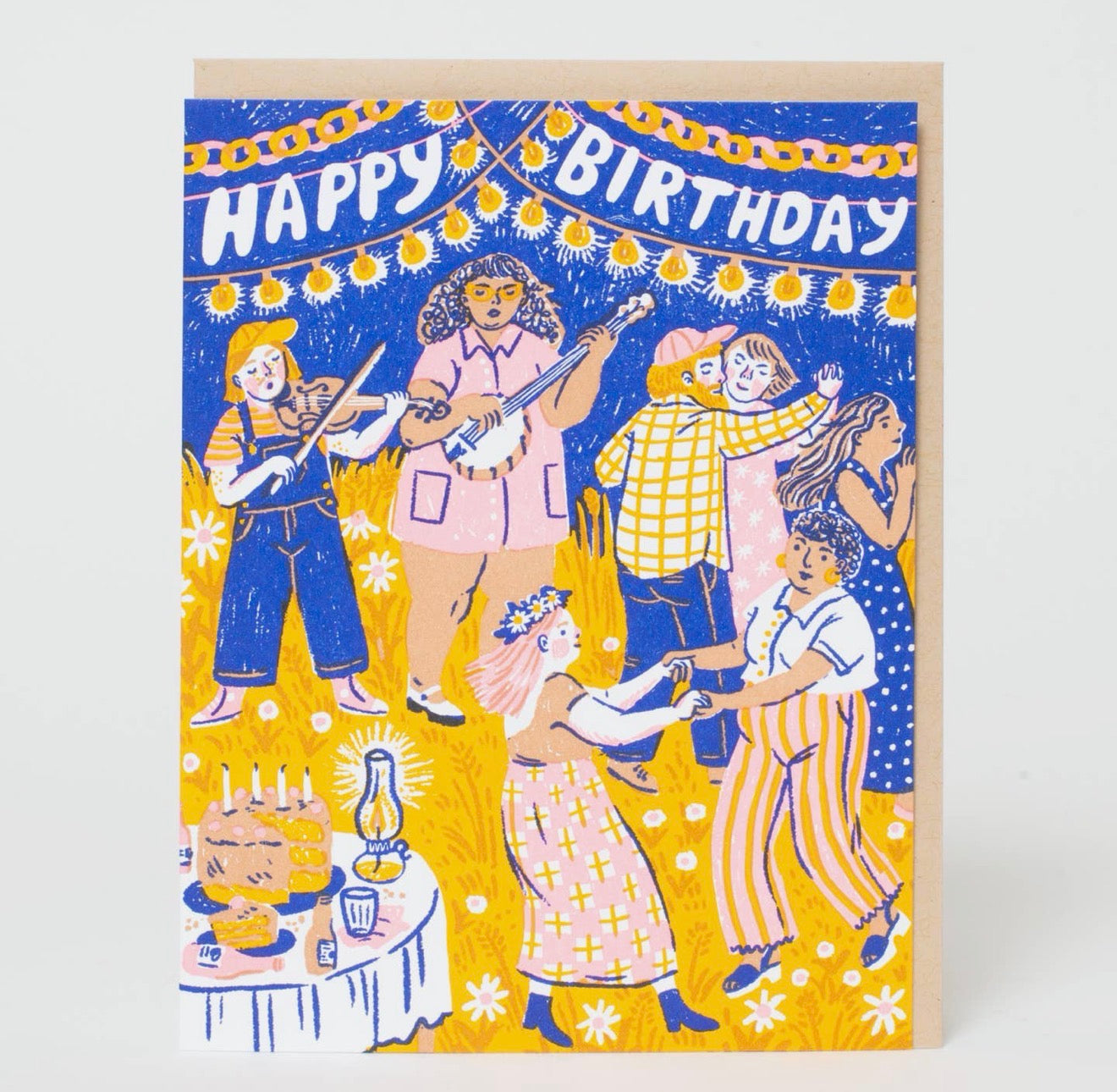 Birthday Barn Dance Letterpress Greeting Card