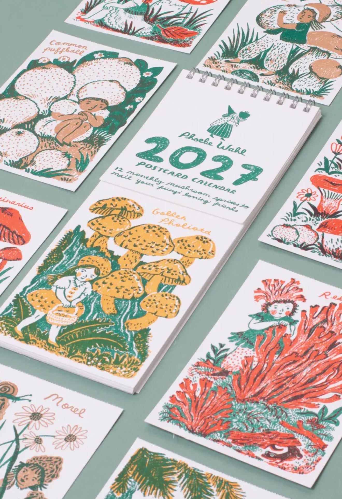 2027 Gnomes & Mushrooms Postcard Wall Calendar