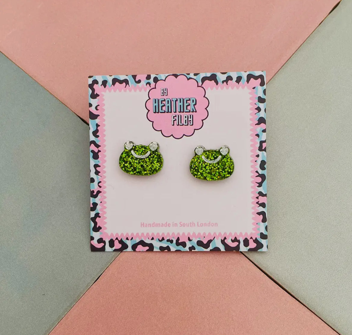 Frog Glitter Stud Earrings