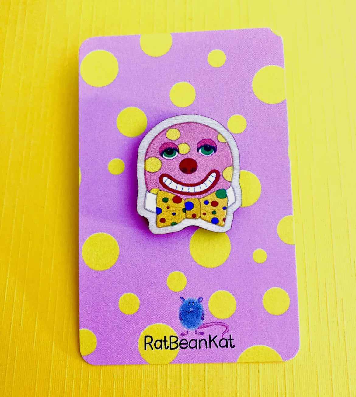 Mr. Blobby Wooden Pin Badge
