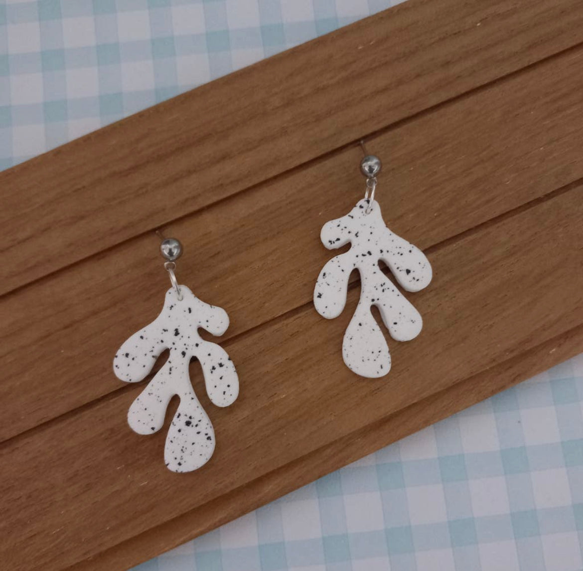 Abstract Coral Shaped Polymer Clay Earrings