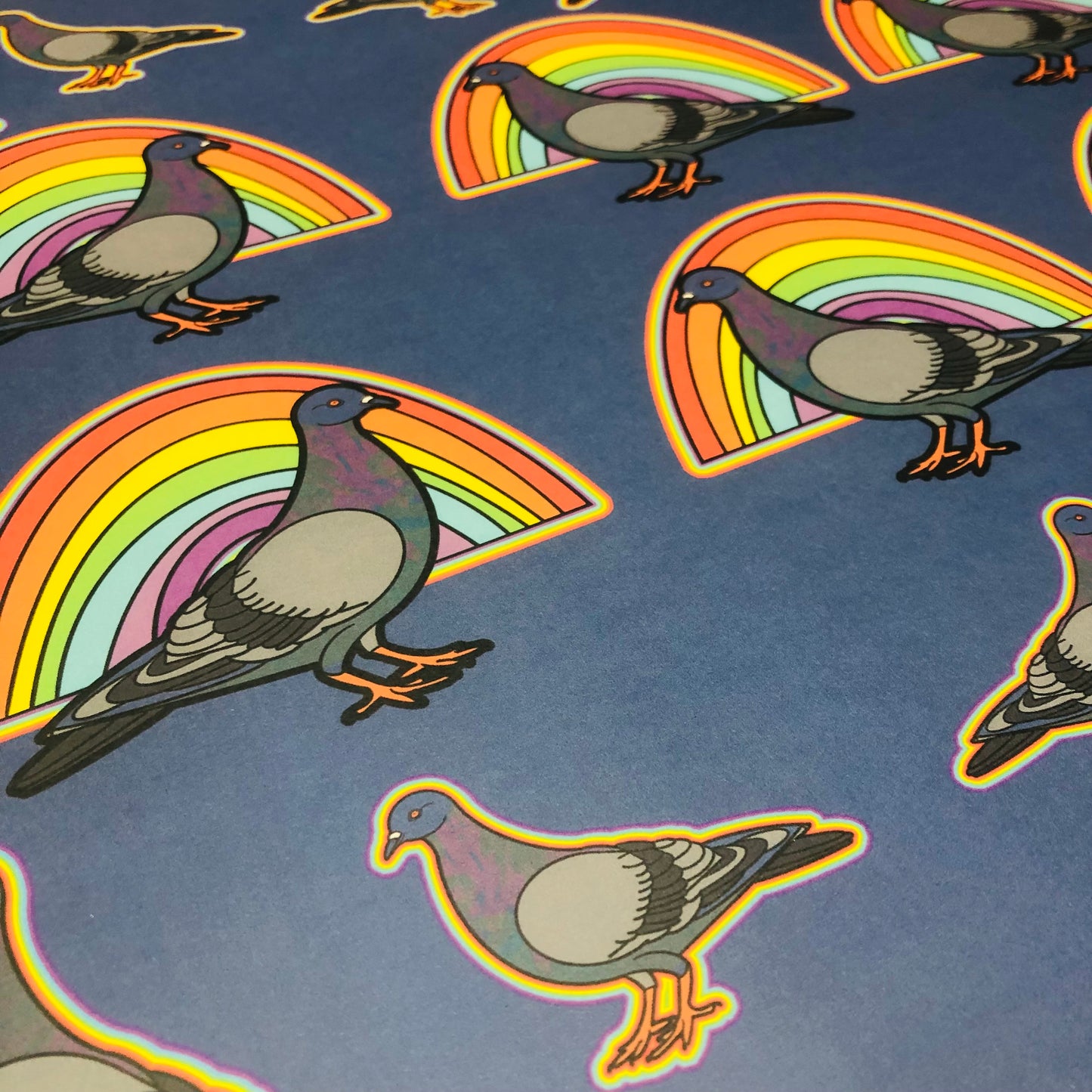 Rainbow Pigeon Wrapping Paper