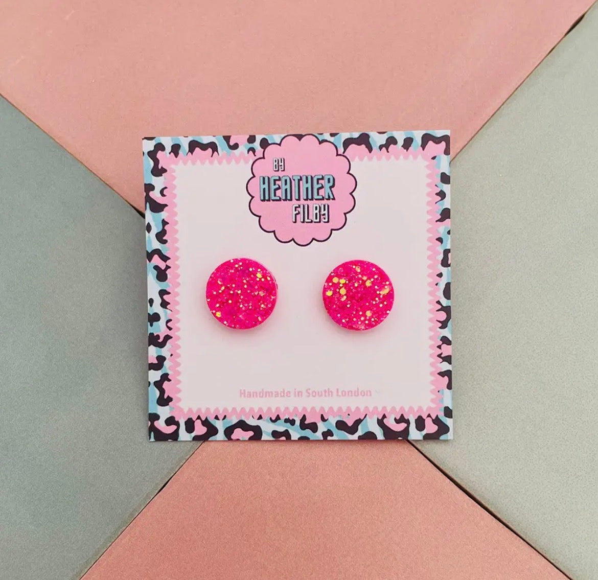 Glitter Circle Stud Earrings