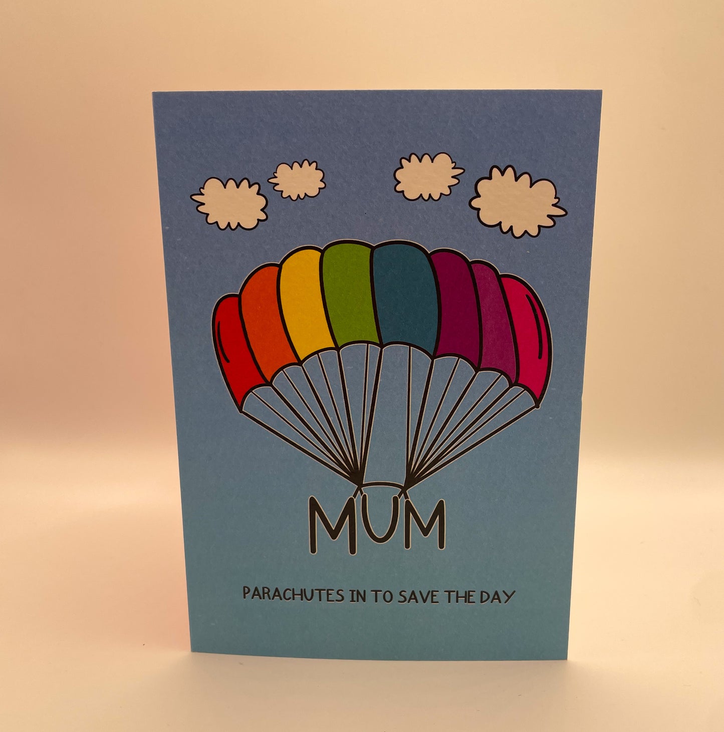 Mum Parachutes In Card