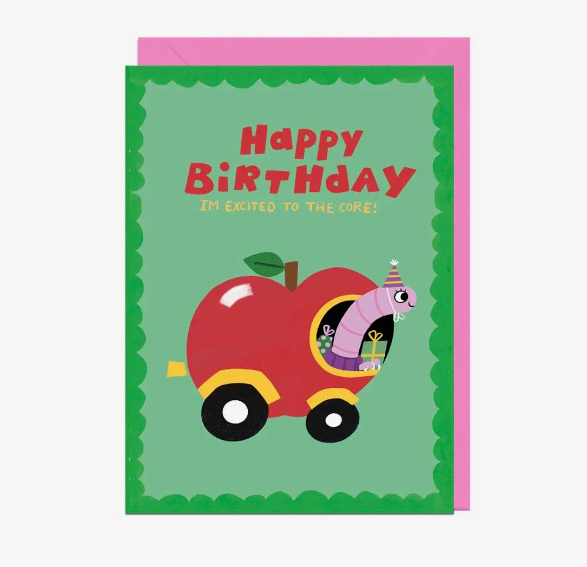 Happy Birthday Apple Worm Card