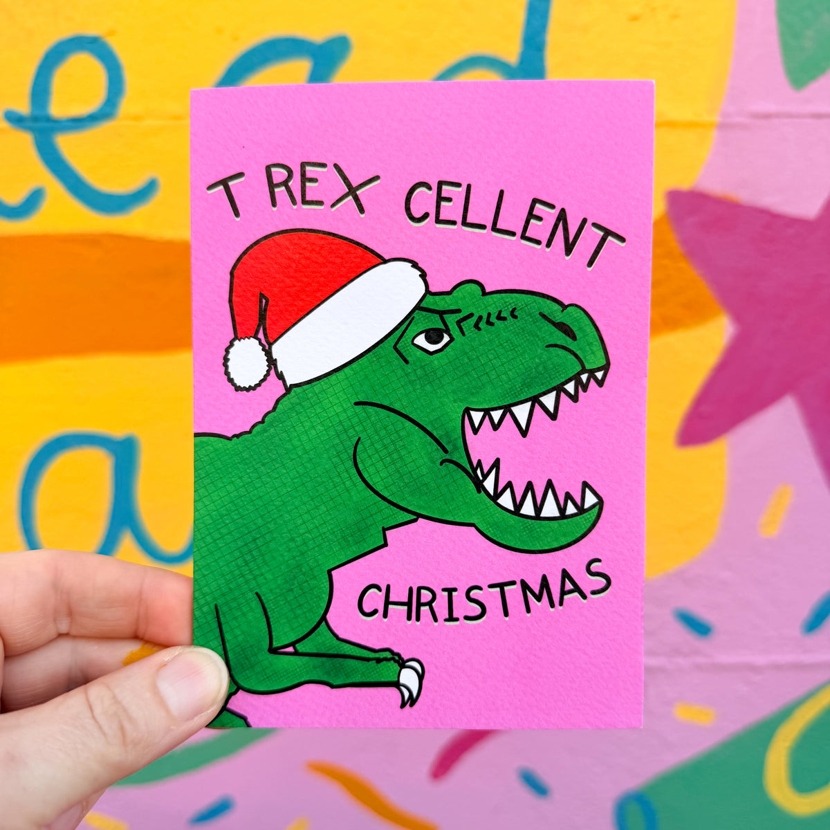 T Rex Christmas Card
