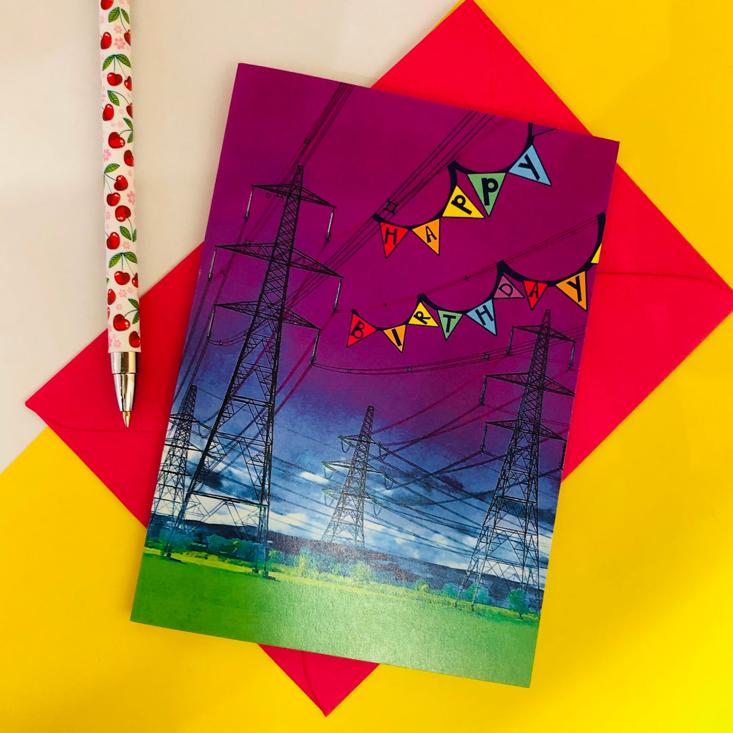 Birthday Pylons Greetings Card