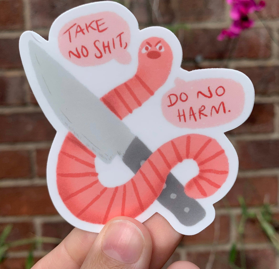 Take No Shit Worm Sticker – studiopylon