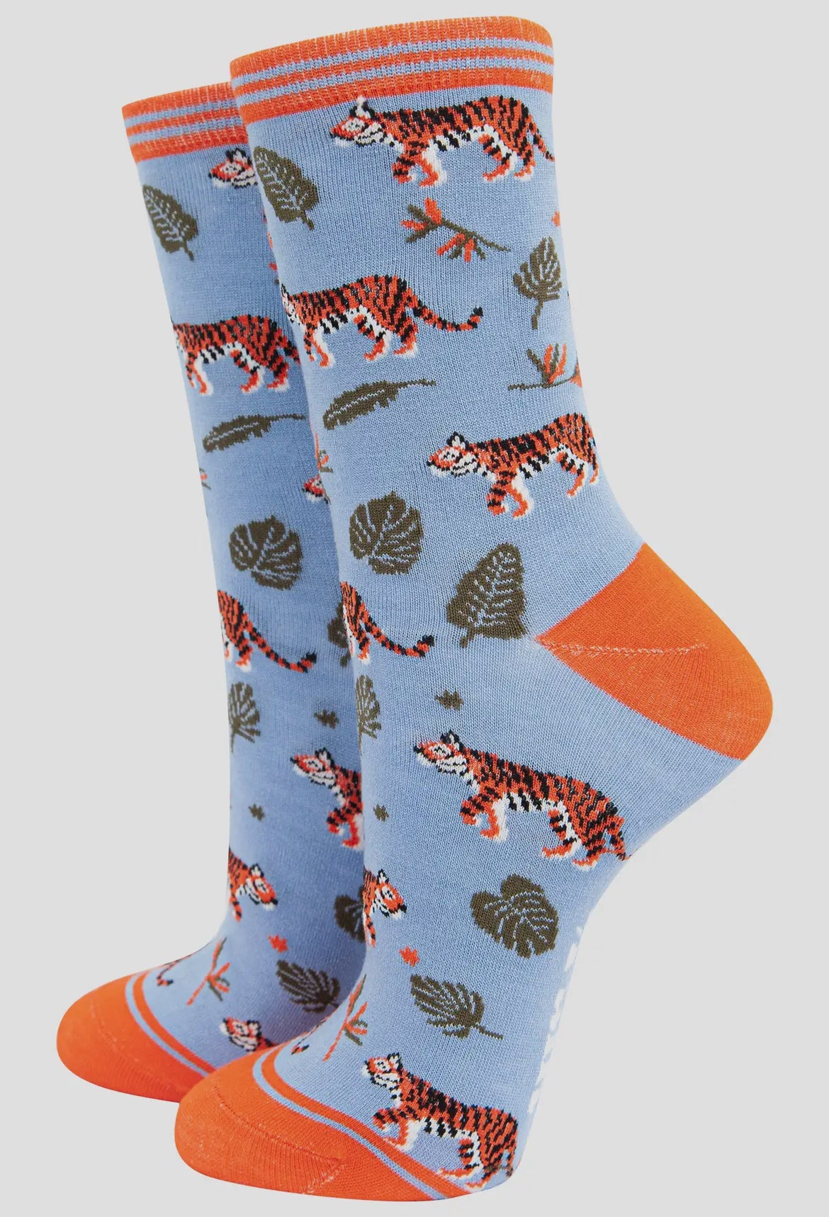 Women's Jungle Tiger Print Bamboo Socks