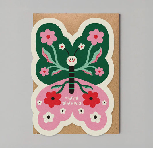 Happy Birthday Butterfly Die Cut Card