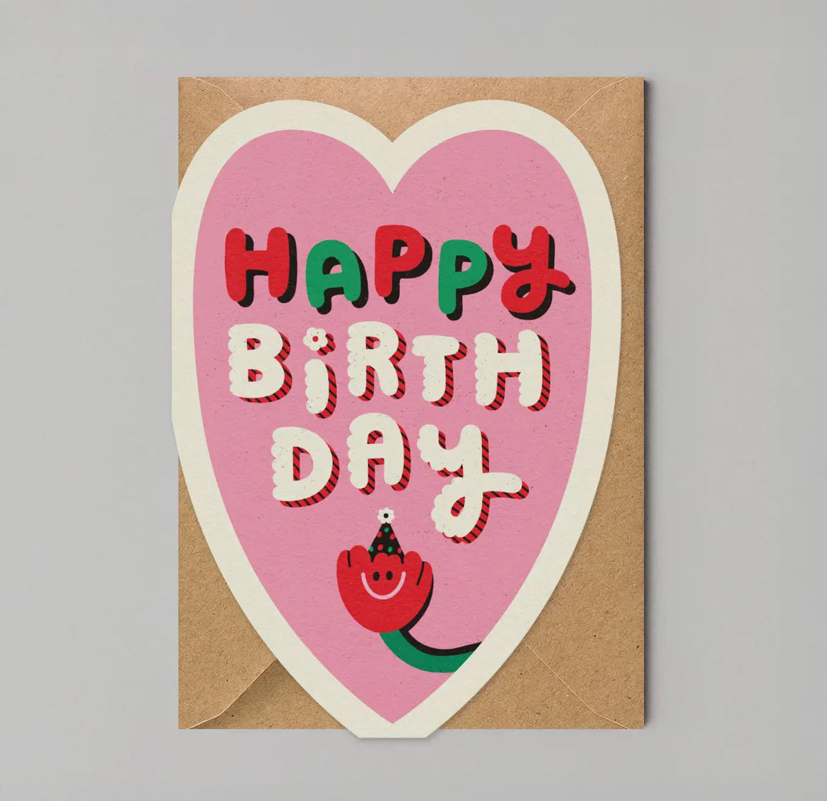 Happy Birthday Heart Die Cut Card