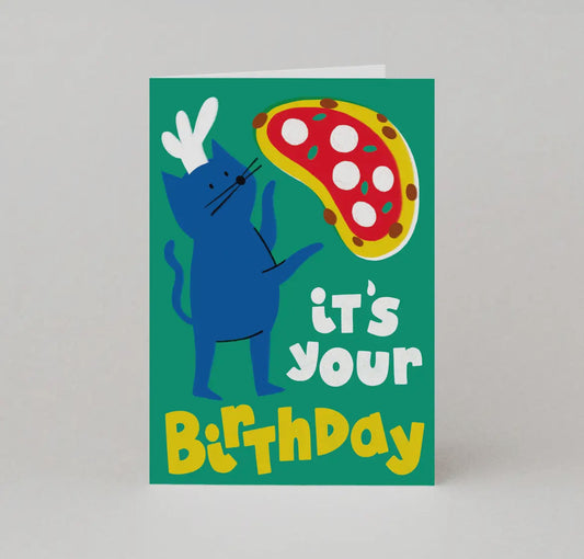 Pizzeria Cat Birthday Card