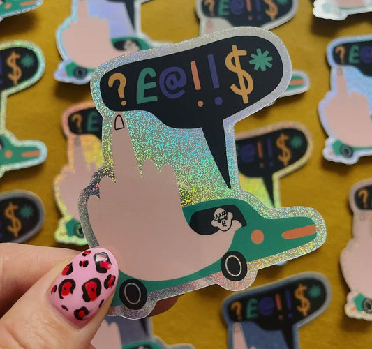 Road Rage Glitter Sticker