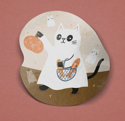 Ghost Cat Vinyl Sticker