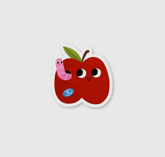 Best Buddies Worm and Apple Vinyl Sticker