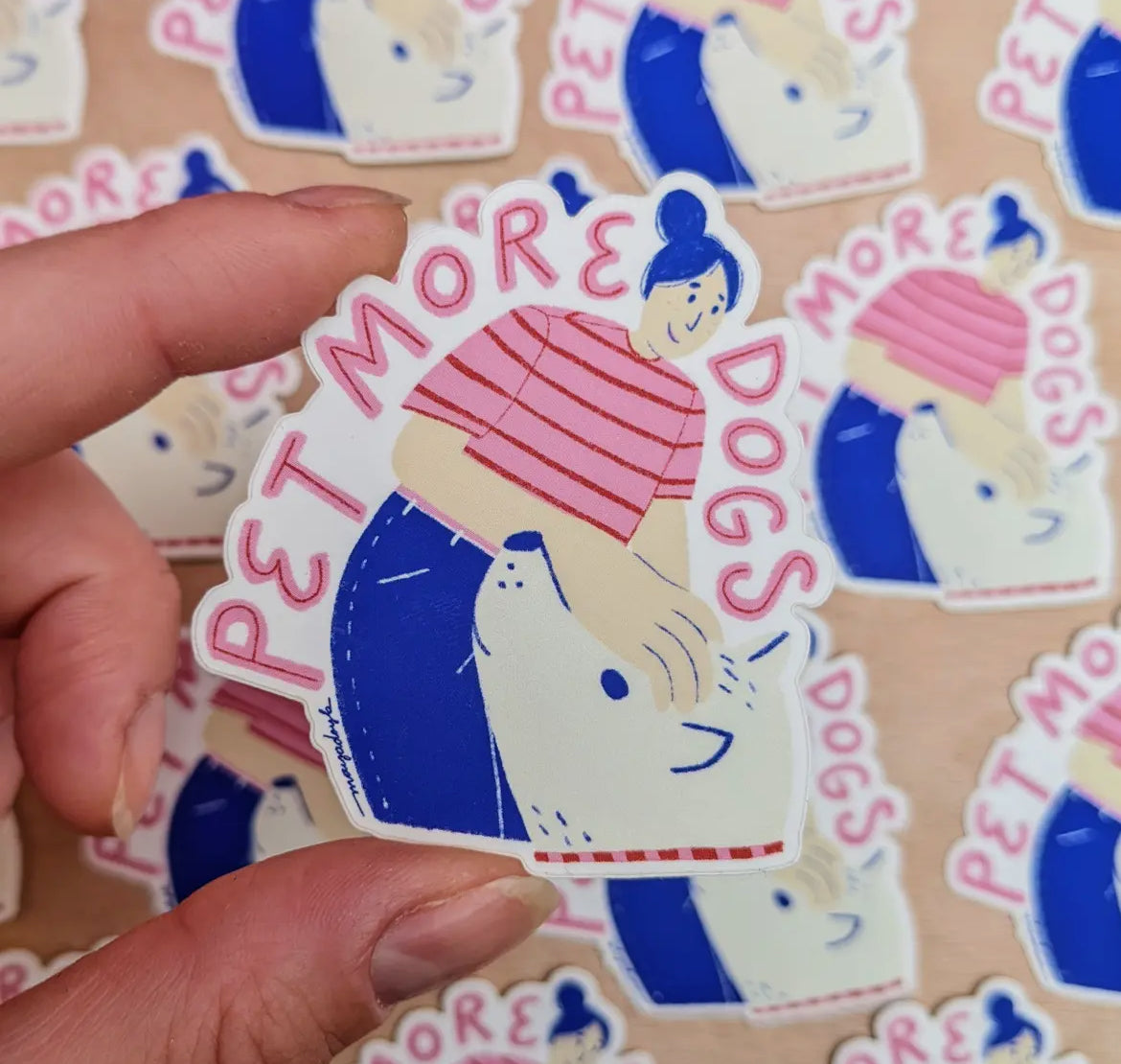 Pet More Dogs Sticker