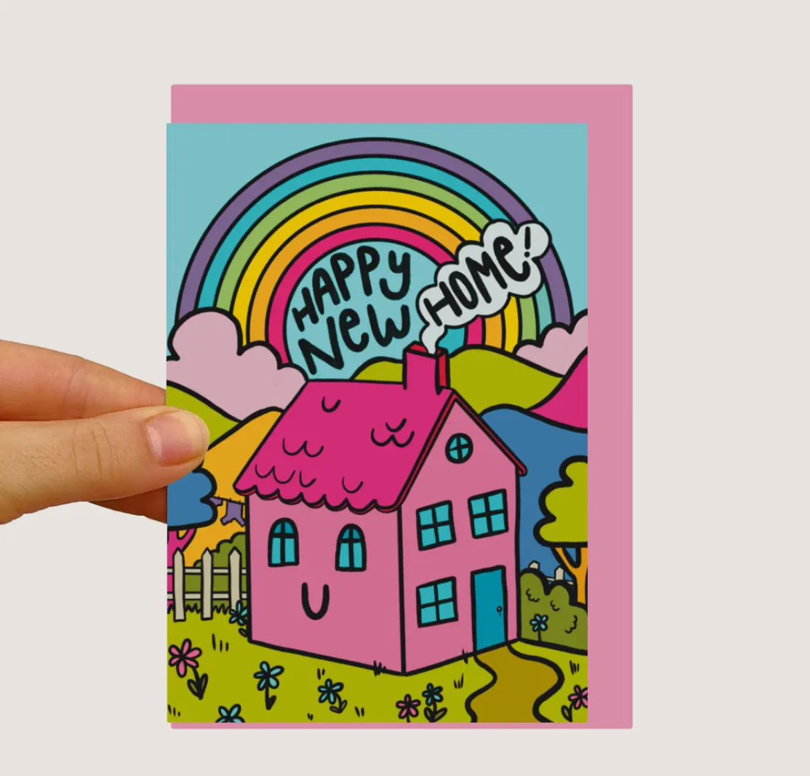 Rainbow House Card