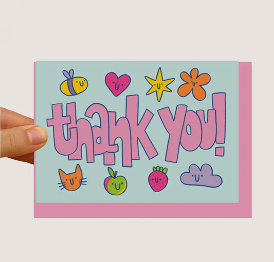Thank You Cute Doodles Card