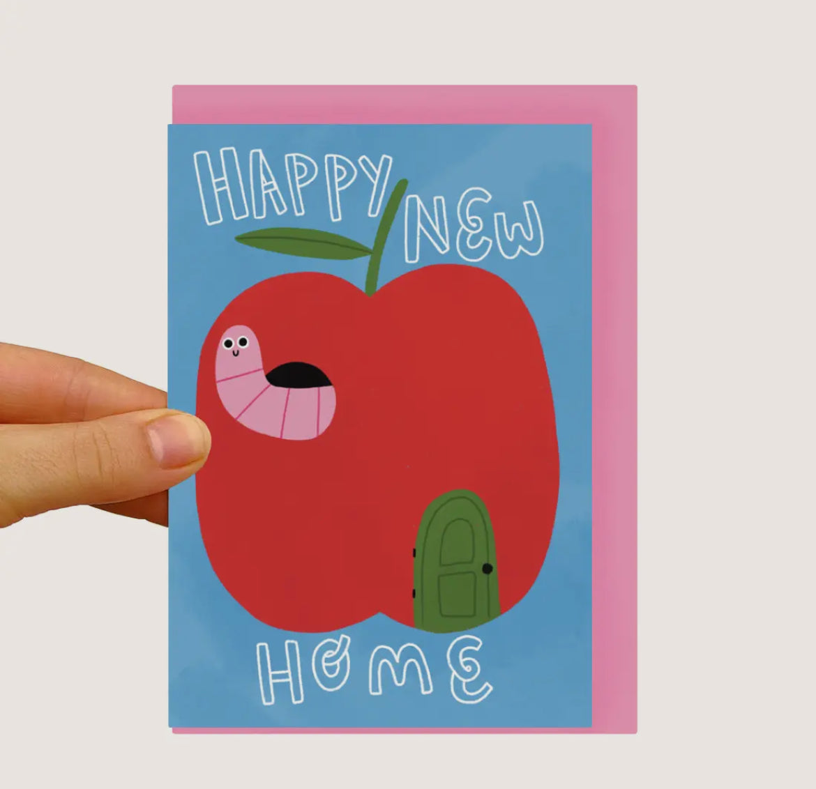 Worm in Apple House Card