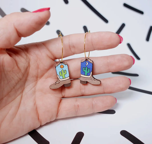 Cowboy Boot Hoop Earrings