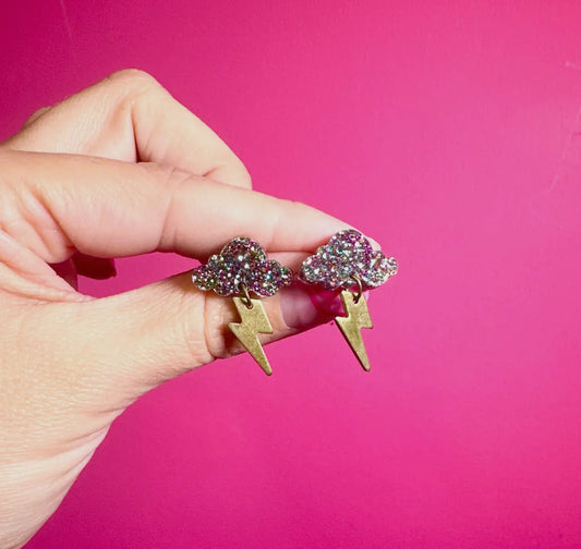 Storm Dangly Stud Earrings