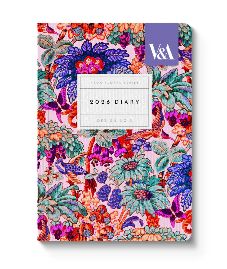 Neon Floral Coral Jungle Premium Paperback Diary