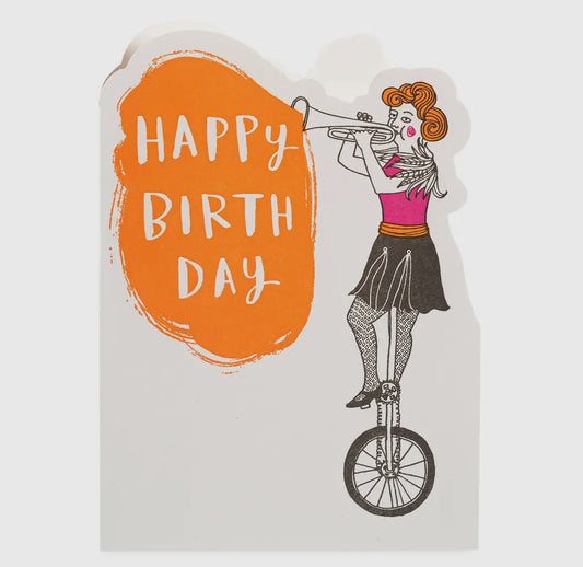 Happy Birthday Trumpeter Letterpress Card