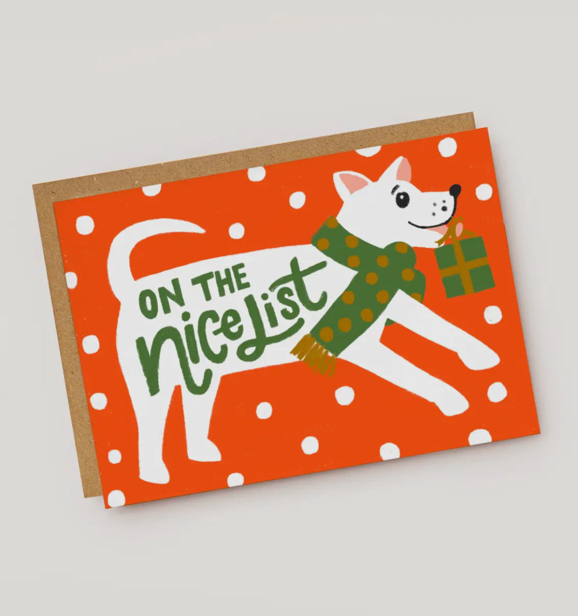 On the Nice List Fun Dog Christmas Card