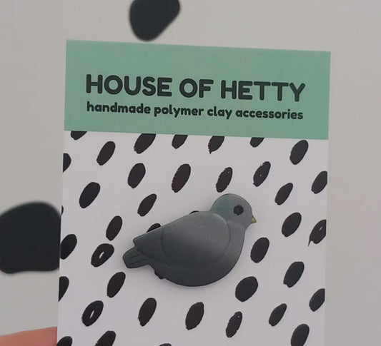 Cute Pigeon Polymer Clay Pin Badge