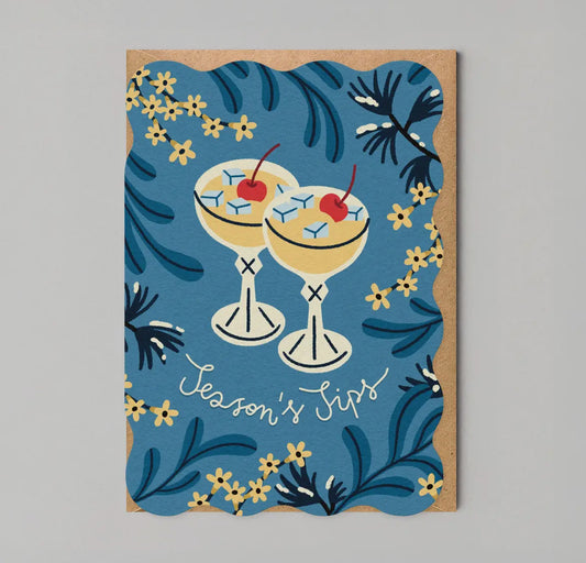 Seasons Sips Christmas Die Cut Card