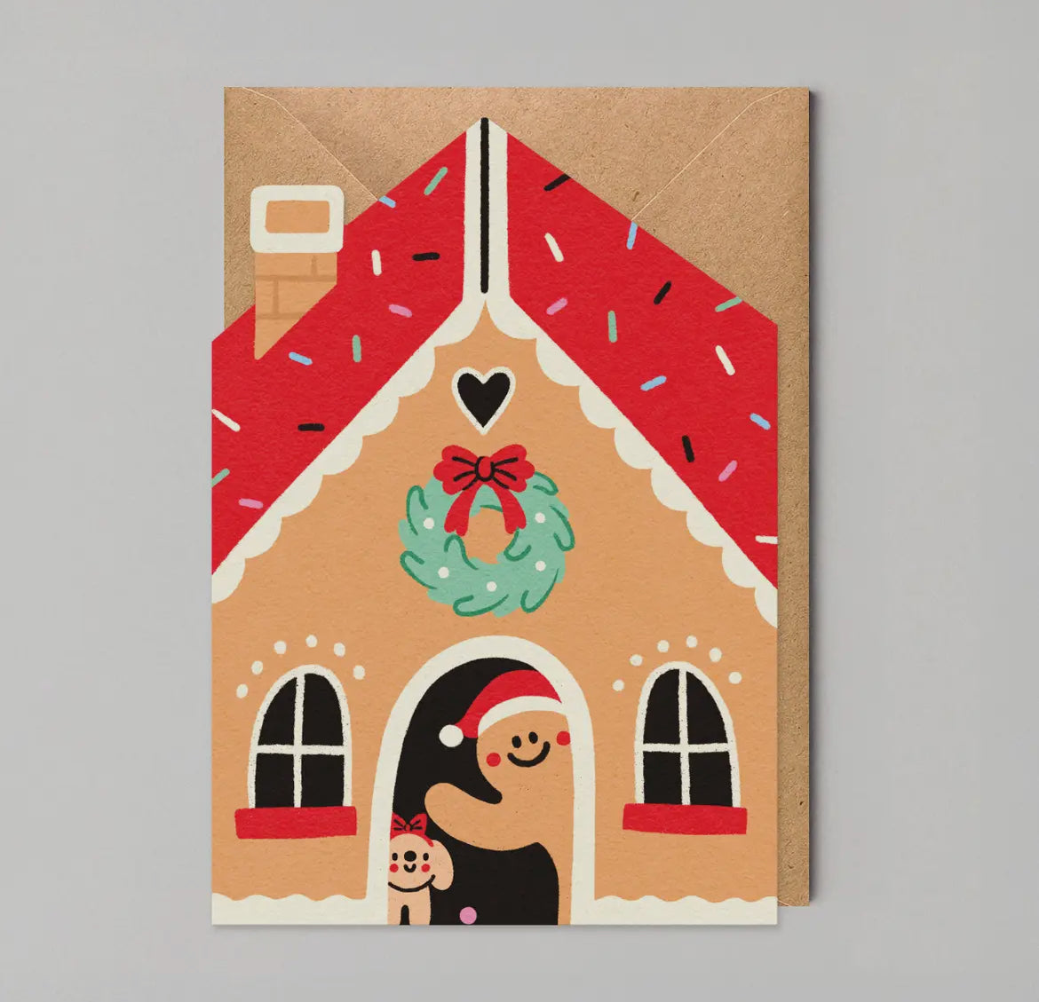 Gingerbread House Die Cut Christmas Card