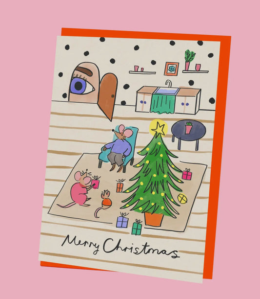 Mice At Home Christmas Card
