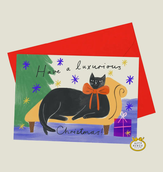 Luxurious Cat Christmas Card