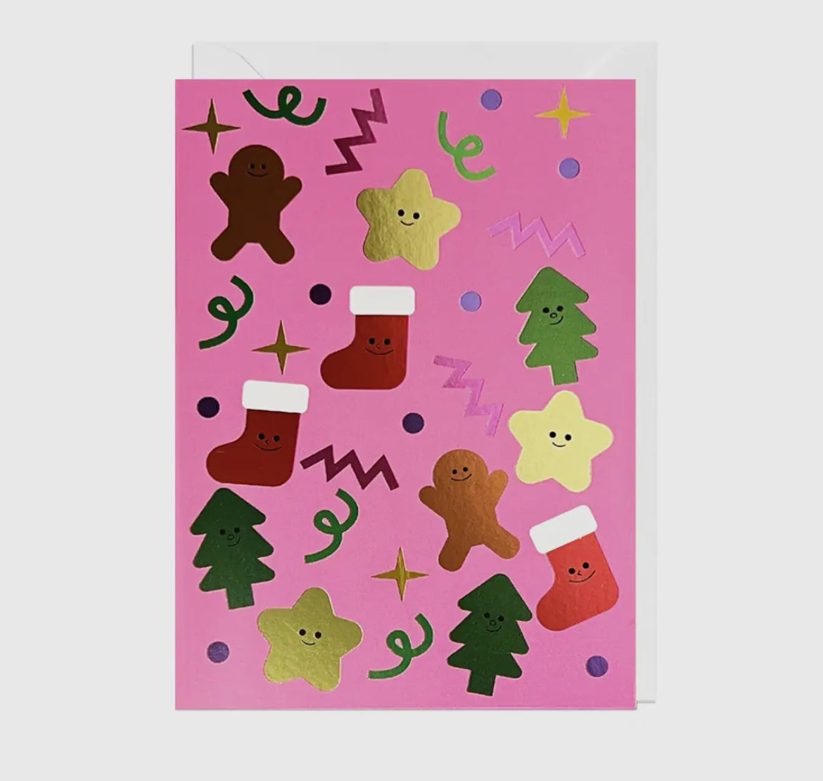 Christmas Stockings Foil Card