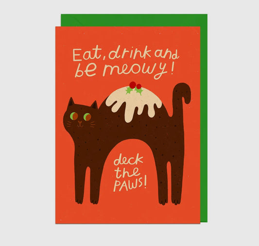 Eat Drink and Be Meowy Card